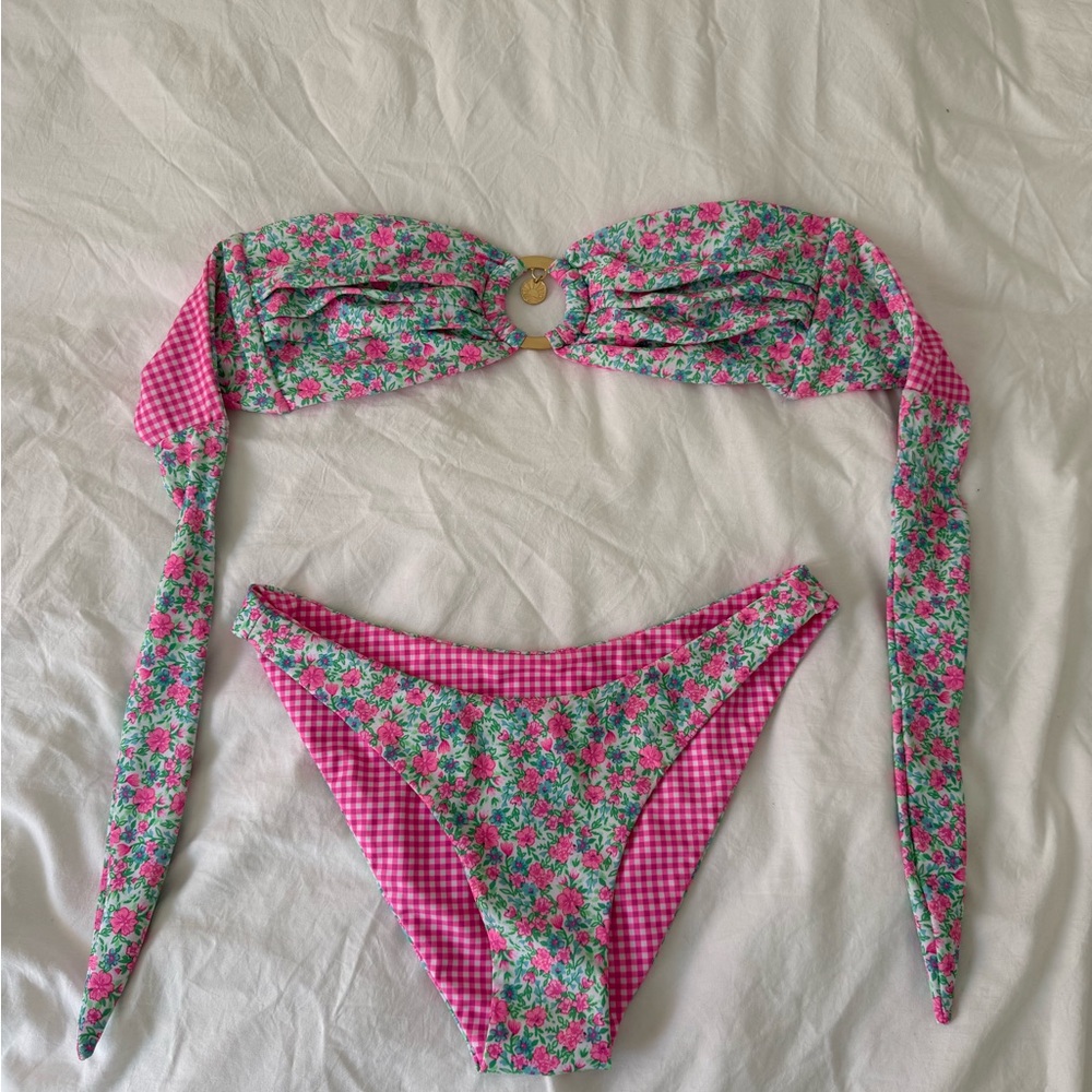 Kulani Kinis Pink and Green Floral Bikini